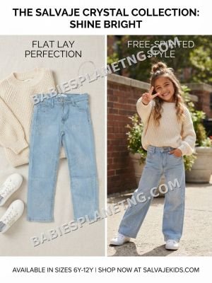 Kids' Crystal Embellished Light Wash Jeans