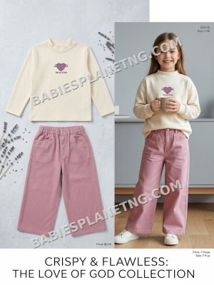 Kids' Pink Casual Pants Set