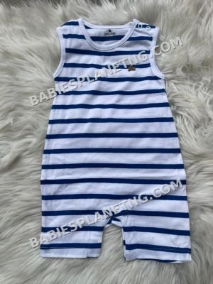 Toddler Navy Stripe Sleeveless Romper