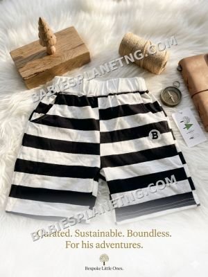 Black And White Striped Shorts