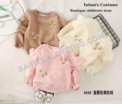 Children's long-sleeved distressed sweatshirts