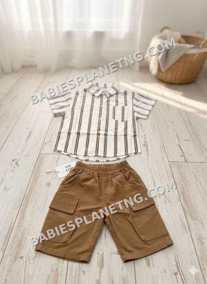 pinstripe shirt and matching cargo short