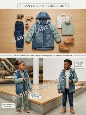 Kids Denim Puffer Jacket