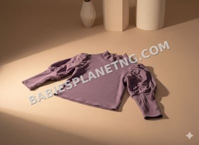 Purple top with ruffled sleeves