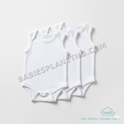 3 in 1 George Sleeveless white Body Suit