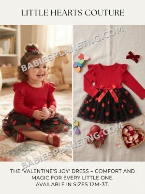 Heart Print Tutu Dress for Girls