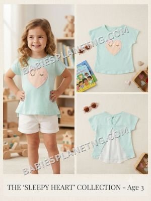 Short Sleeve Sleepy Heart Girls Top