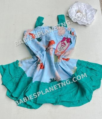 Sleeveless Strap Baby Princess Print Girls Outfit Toddler Girls