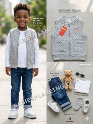 Toddler Grey Quilted Vest