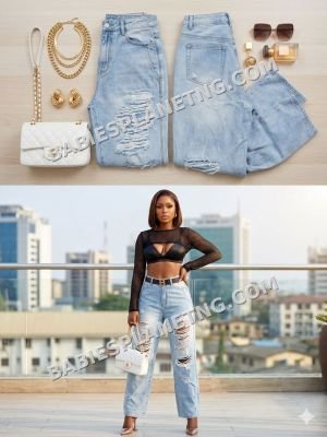 Light Wash Ripped Denim Jeans