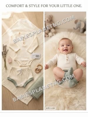 Baby Long Sleeve bodysuit  and Short Set