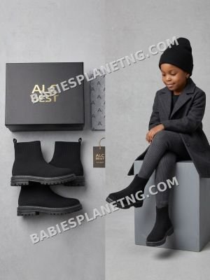Black Kids Fashion Boots