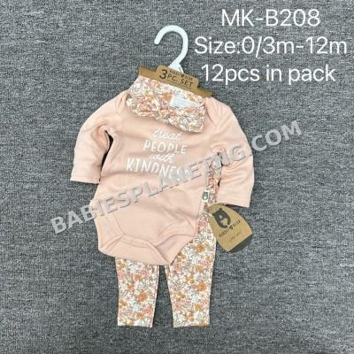 Rabbit Bear 3-piece baby clothing set