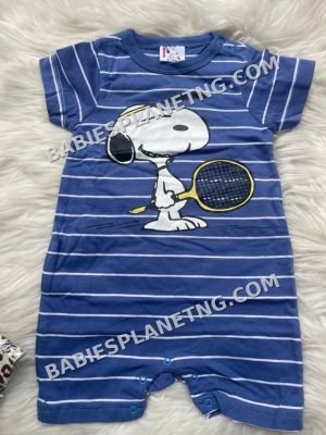 Baby Blue Snoopy Romper