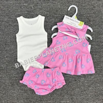 Baby girl's three-piece clothing set
