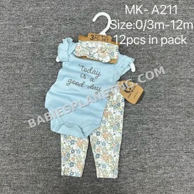 Rabbit Bear baby girl 3-piece set