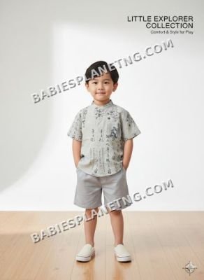 shirt and grey short 3/4 years