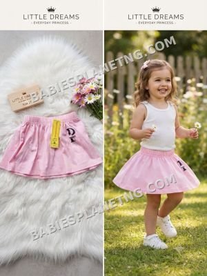 Girls Pink Casual Skirt