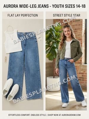 Girls' Fashion Wide Leg Jeans