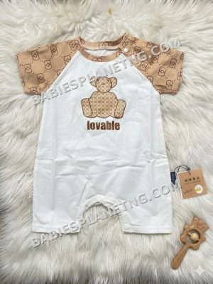 Baby One-Piece Romper with Bear Print