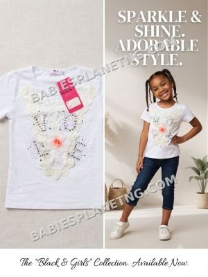 Toddler Girl's Glittery Flower Top