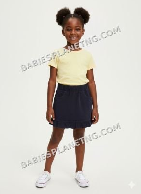 Navy blue corduroy short skirt