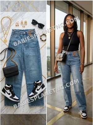 Women's Distressed Denim Pants