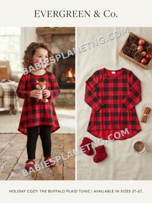 Girls Holiday Buffalo Plaid Dress