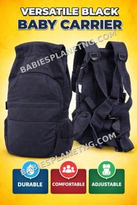 Black Baby Carrier with Adjustable Straps