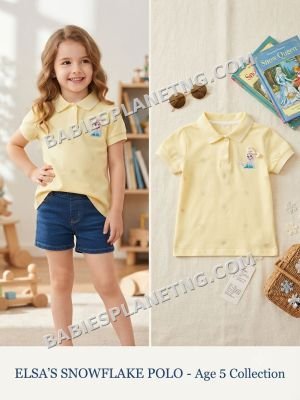 Elsa's Snowflake Girls Polo Tee