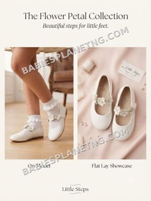 Girl's Flower Detail White Shoes