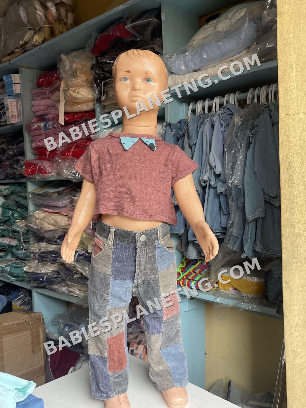patchwork jeans and crop top