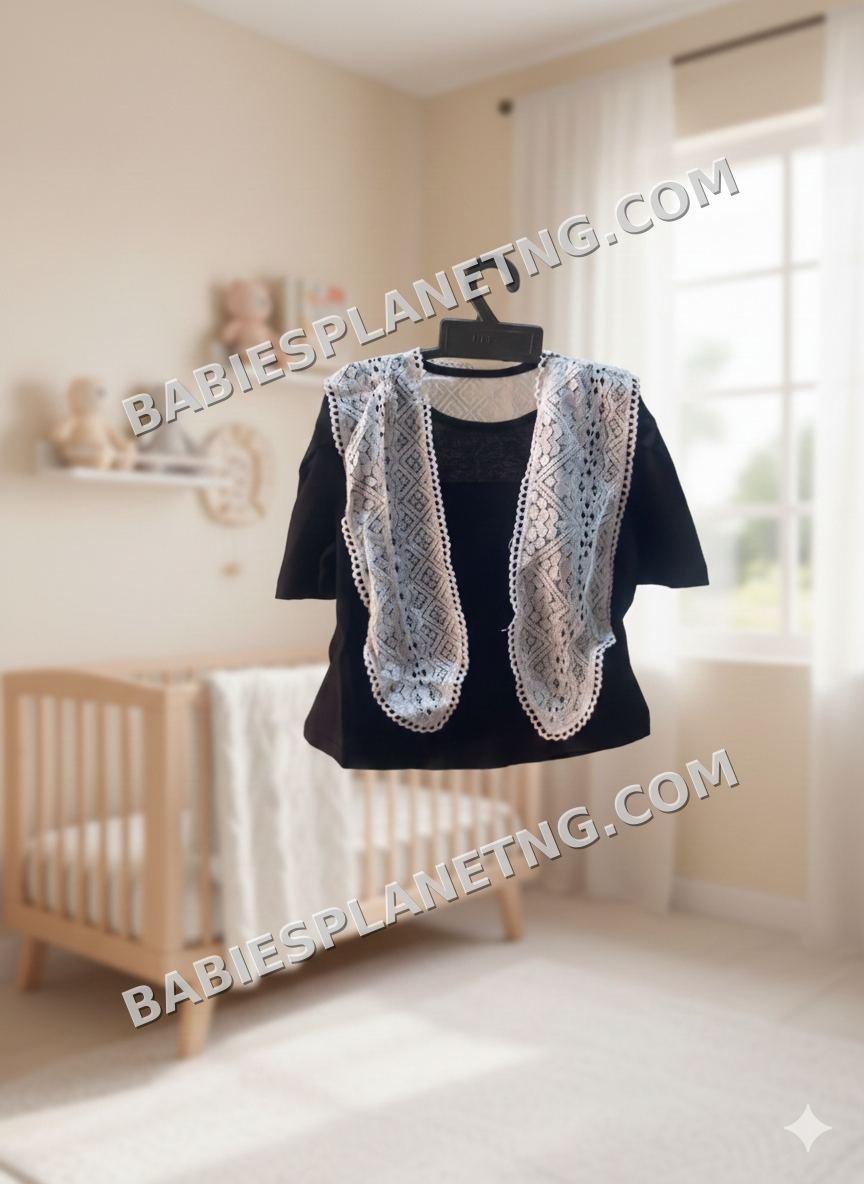 black top designed with white lace