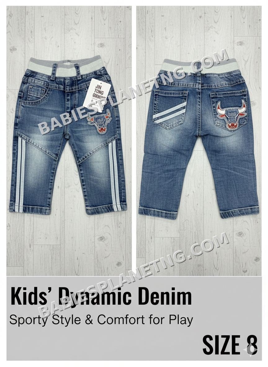 lightwash denim with sides stripes