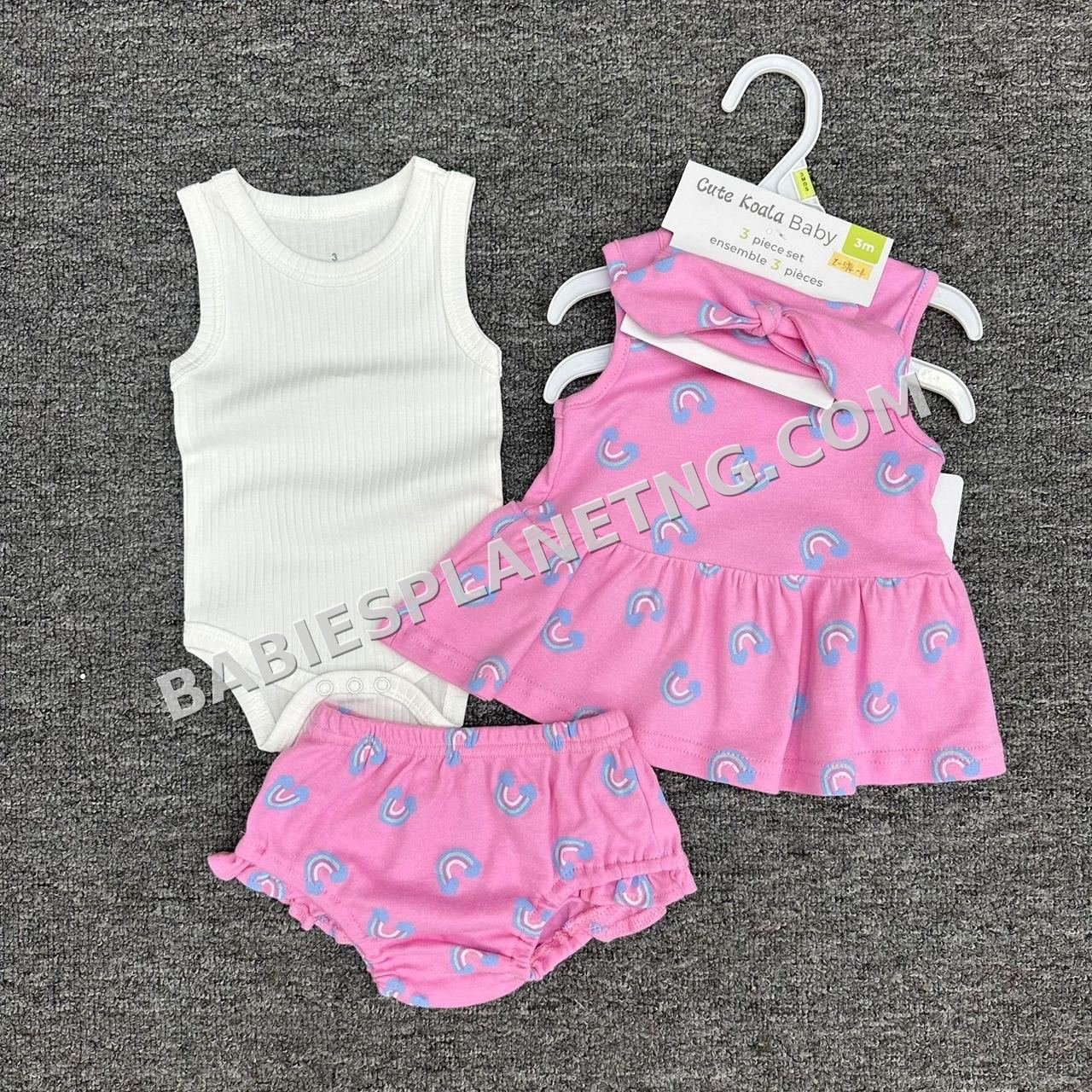 Baby girl's three-piece clothing set