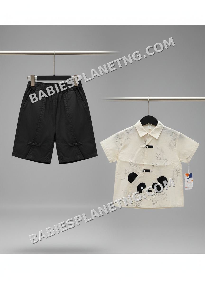 panda shirt and matching black short