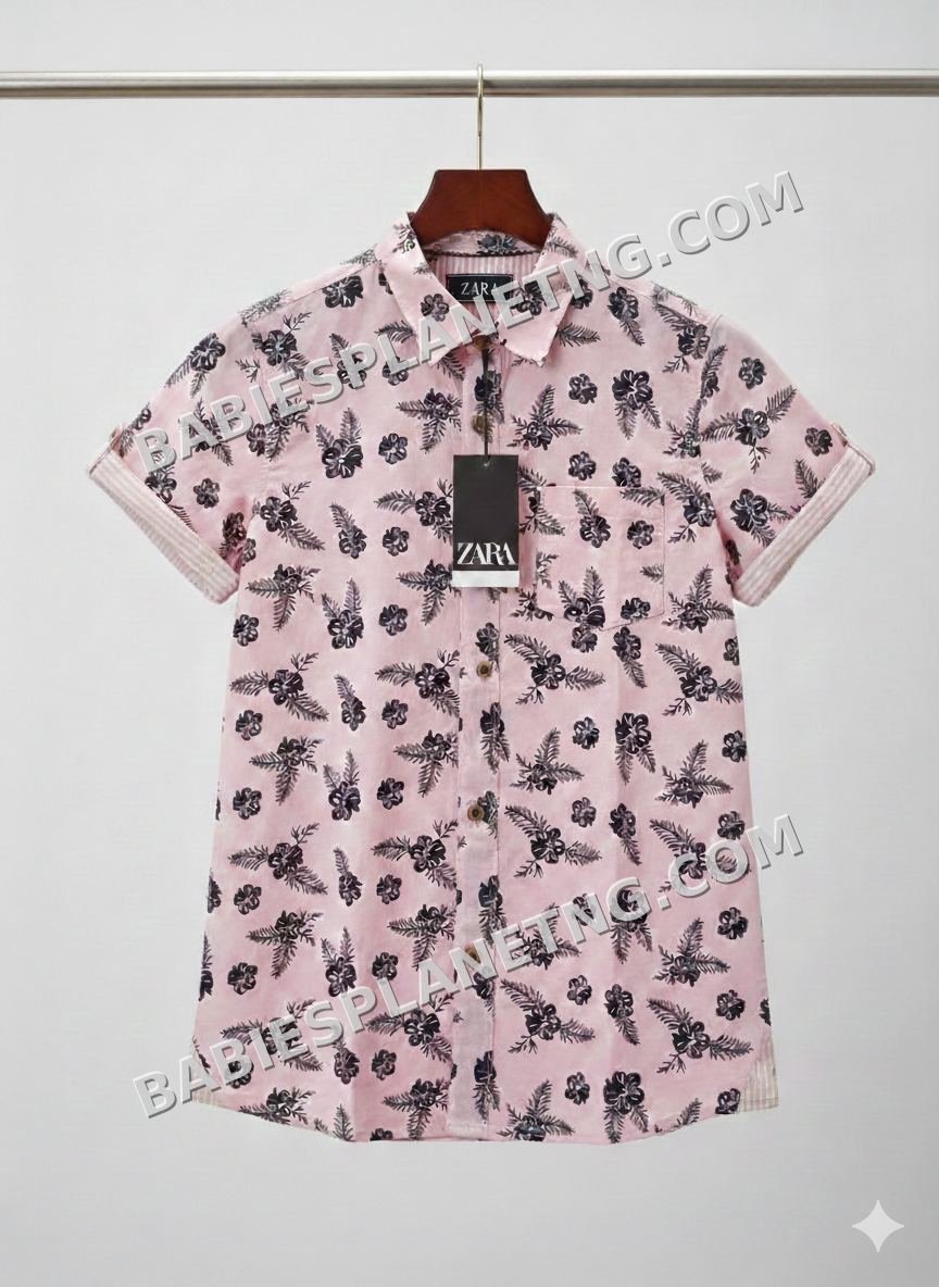 Zara Pink floral shirt .006