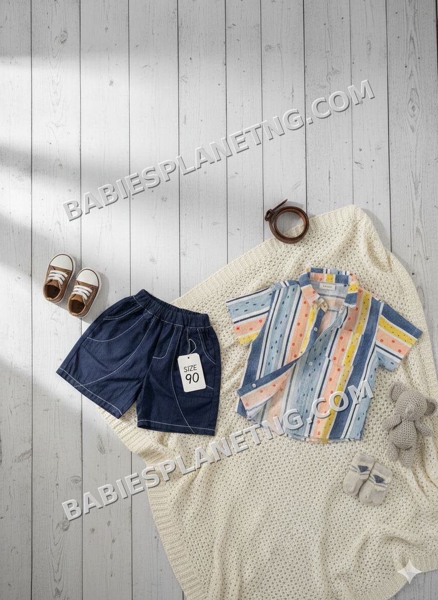 multicolour stripped shirt and denim shirt