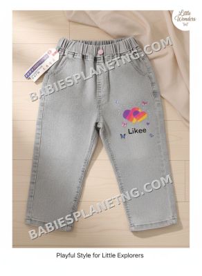 s0ft cotton denim with colorful heart logo