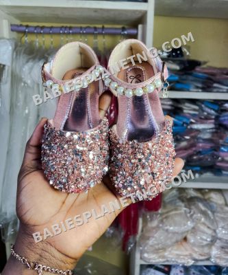 Pink glitter sandals girls