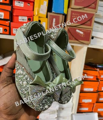 Green glitter sandals girls