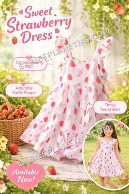strawberry print gown