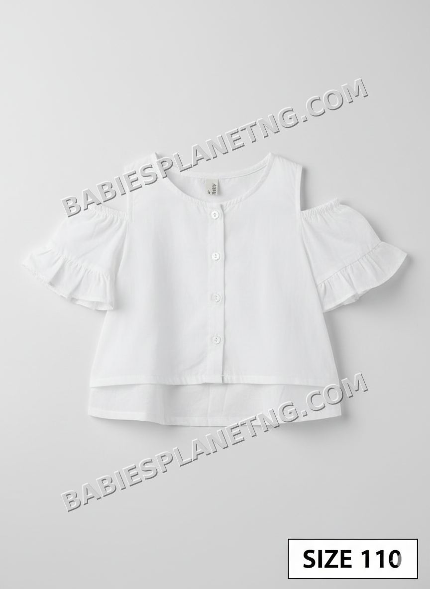 open shoulder white top