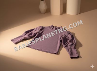 Purple top with ruffled sleeves