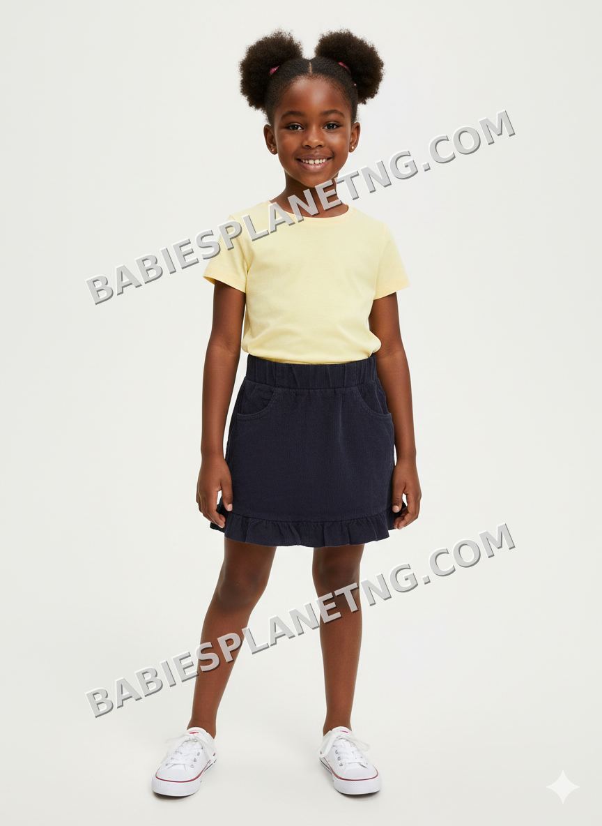 Navy blue corduroy short skirt