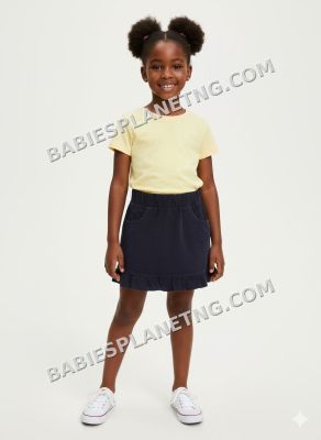 Navy blue corduroy short skirt