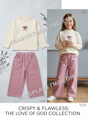 Kids' Pink Casual Pants Set