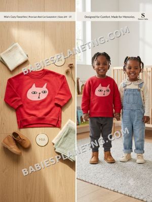 Toddler Red Cat Graphic Sweatshirt