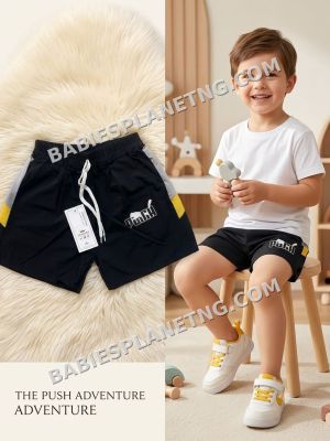Children's Black Elastic Waist Shorts