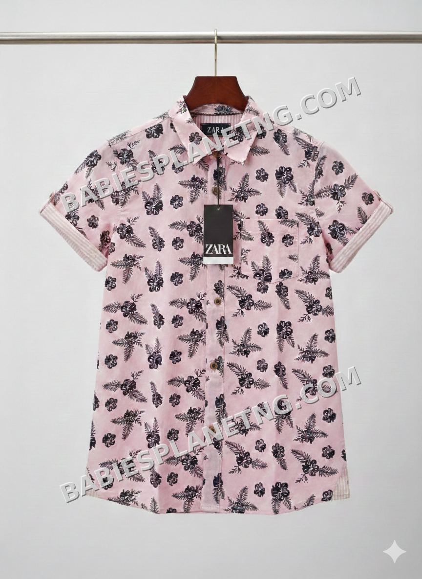 Zara Pink floral shirt .006